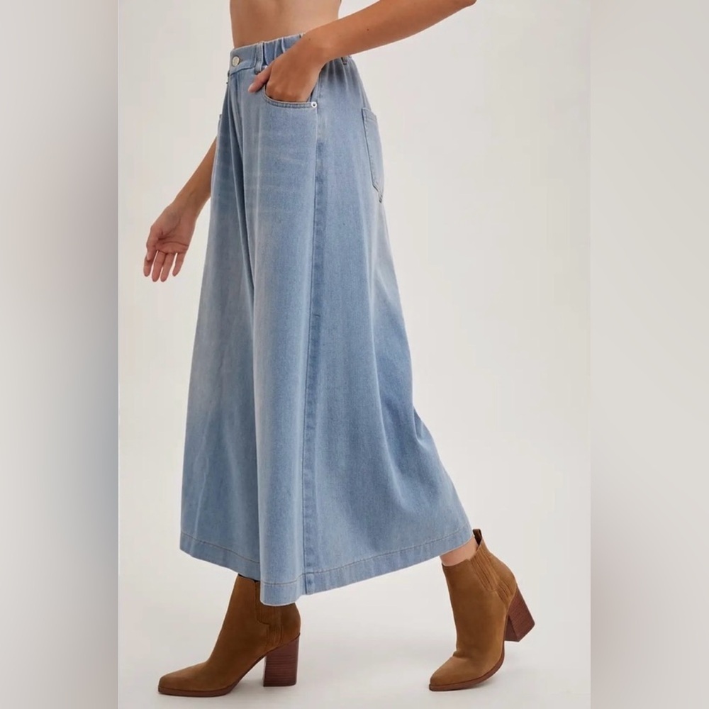 NWT Bluivy Wide-Leg Light Blue Jeans size Medium - Picture 2 of 3